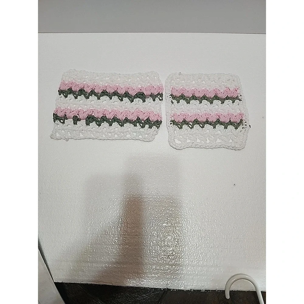 Dishcloths Set of 2‎ Tulips 100% Cotton Handmade